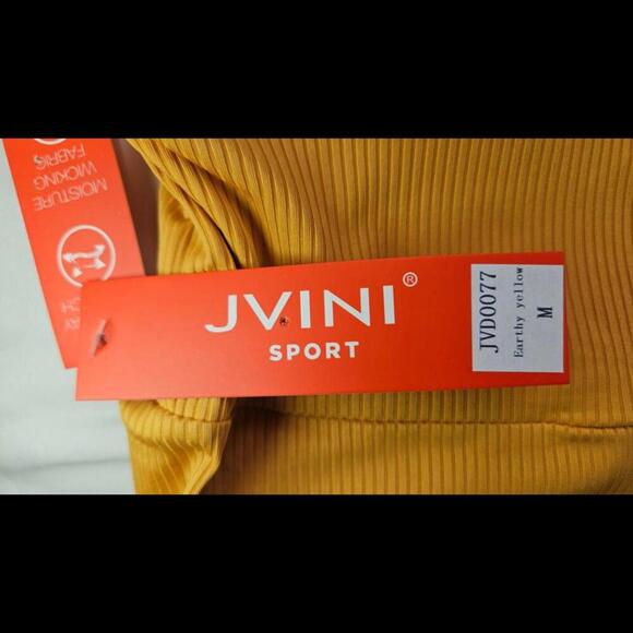 Jvini Sport High-Waisted Yellow Yoga Leggings with Pockets NWT Size Medium - Picture 5 of 5